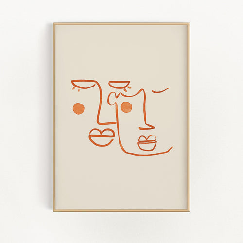 Abstract 2 Faces Wall Art | Bowlift