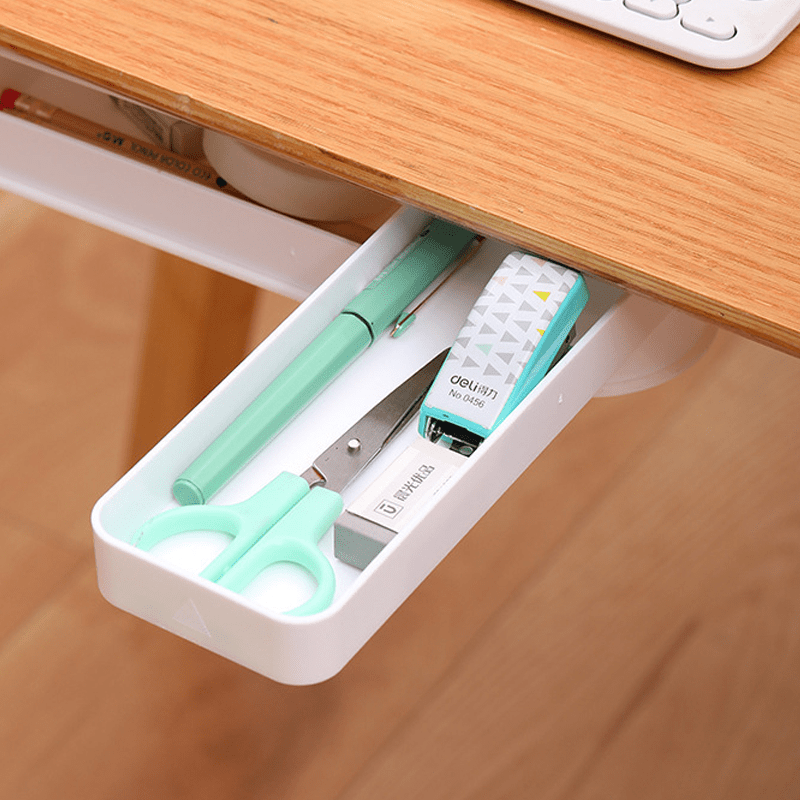 Swivel Under-Desk Drawer with Double-Layer Storage