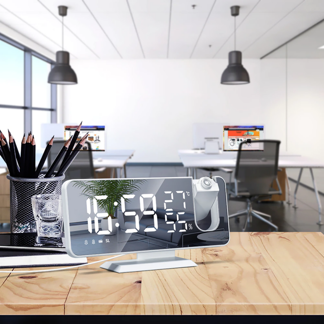 Astronatic™ Alarm Clock - LED Screen with 180° Projector Bowlift