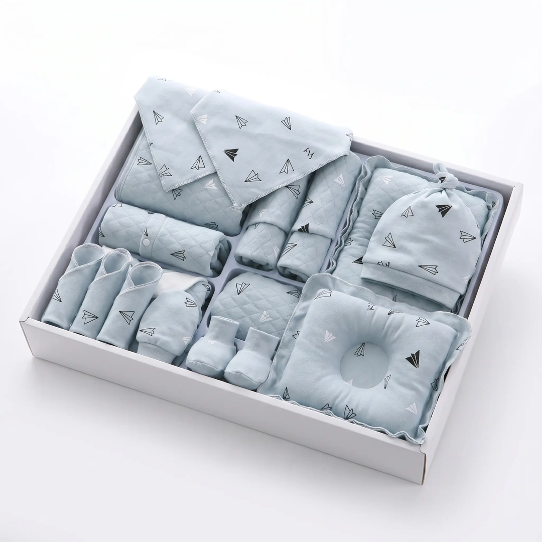 Cotton Baby Gift Set for Newborns, 18- or 22-Piece Set