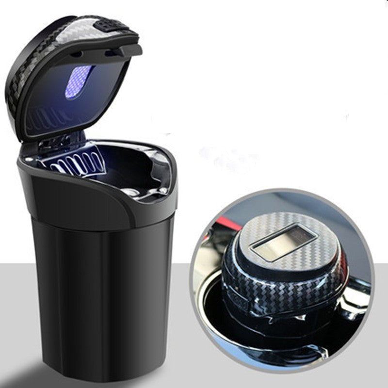 BowLift | Detachable Stainless Steel Car Ashtray with Lid and LED Light, Powered