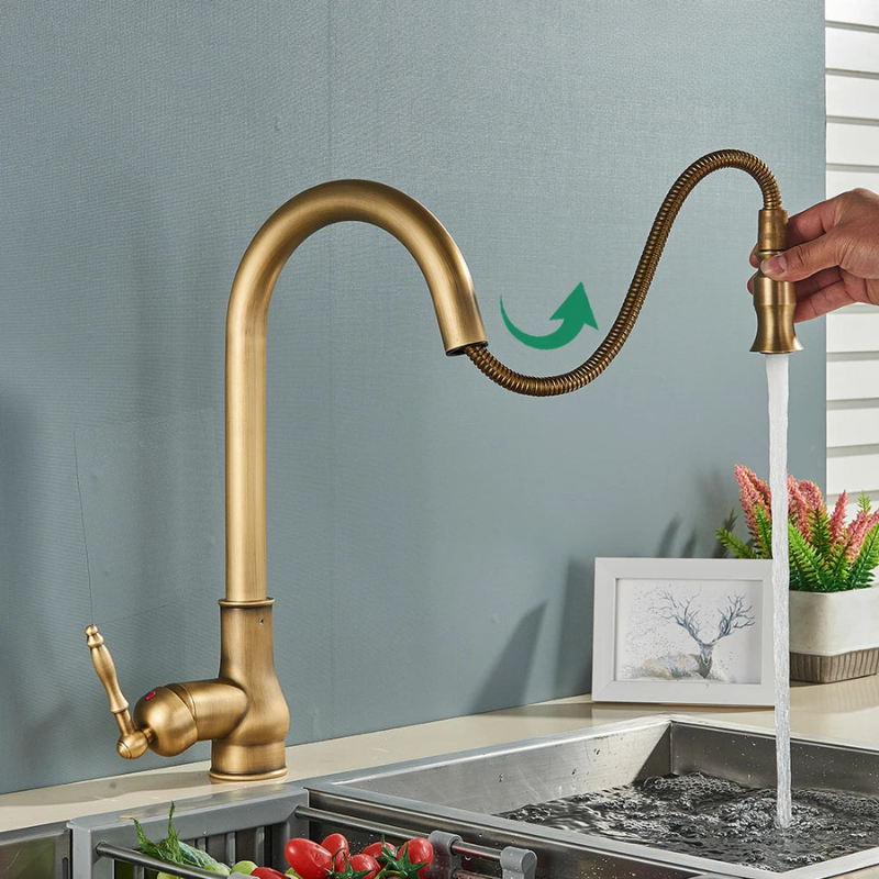 Antique brass faucet – Vintage design for the kitchen | Bowlift