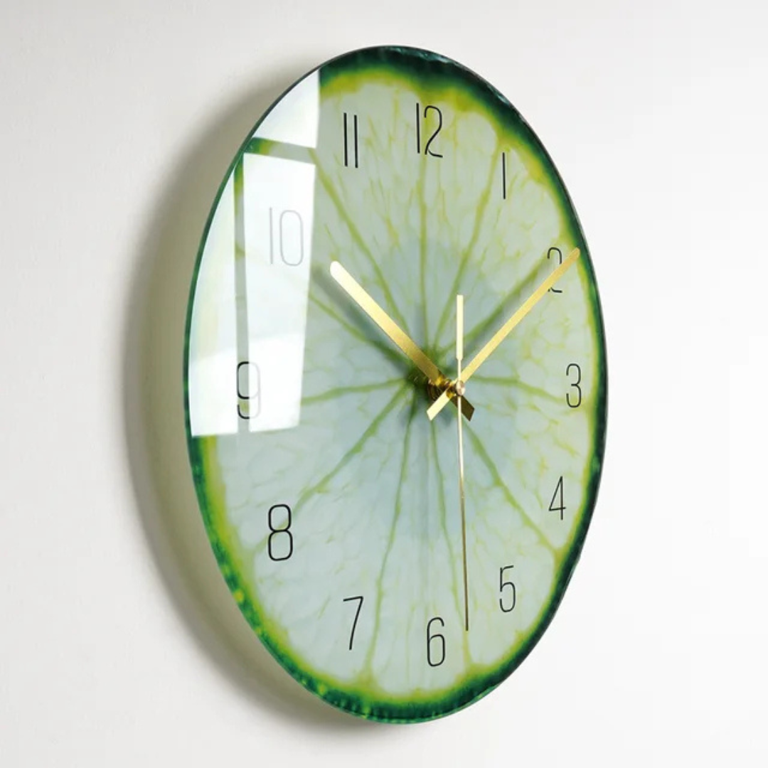 Large Glass Wall Clock with Clearly Marked Dial