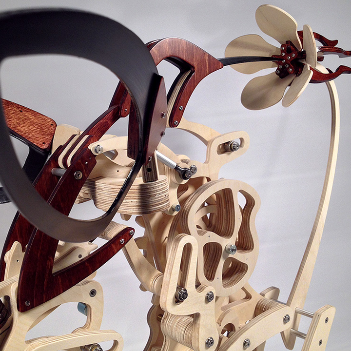 BowLift | Wood Kinetic Hummingbird Sculpture