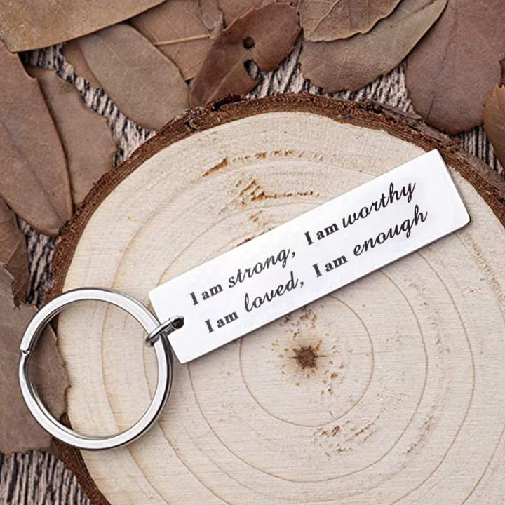 BowLift | Stainless Steel "I am strong" Keychain