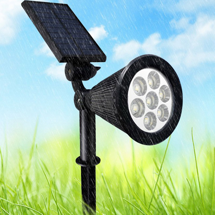 Solar Garden Spotlight with LED Lights, 4- or 7-Light Options