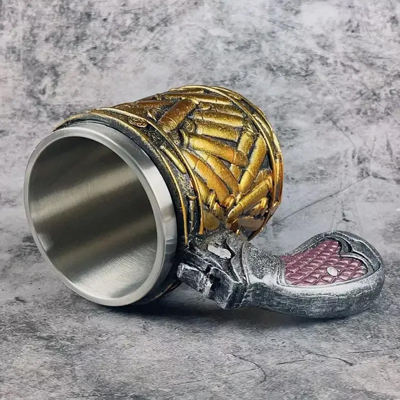 Stainless Steel Bullet Pattern Unique Revolver Beer Mug | Bowlift