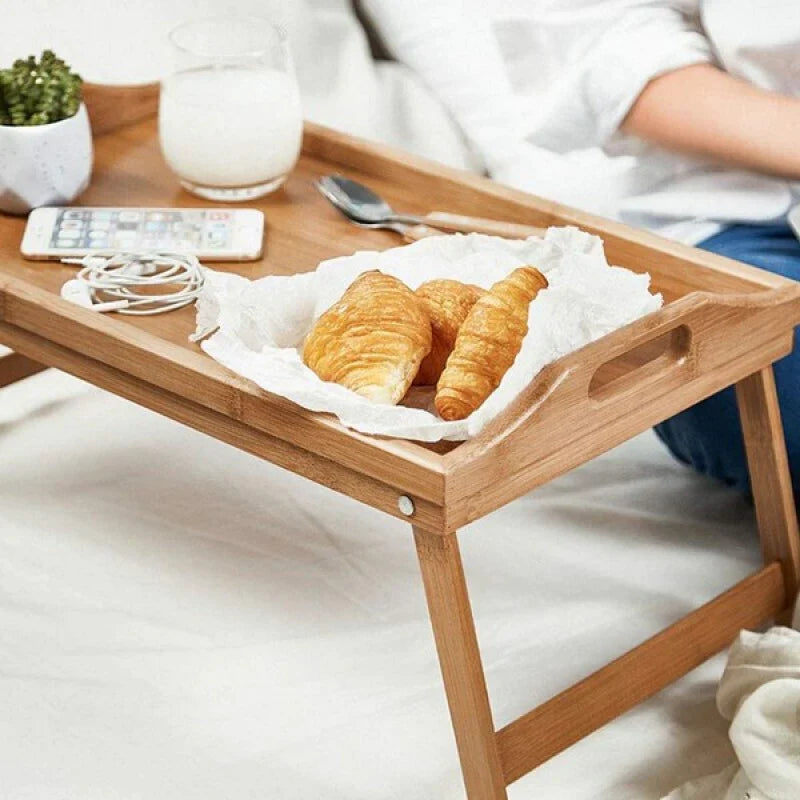 Bamboo Breakfast Bed Tray Table Bowlift