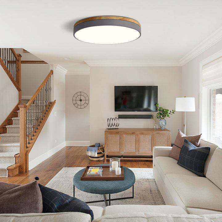 BowLift | Ceiling Light Modern Wood LED Flush Fitting