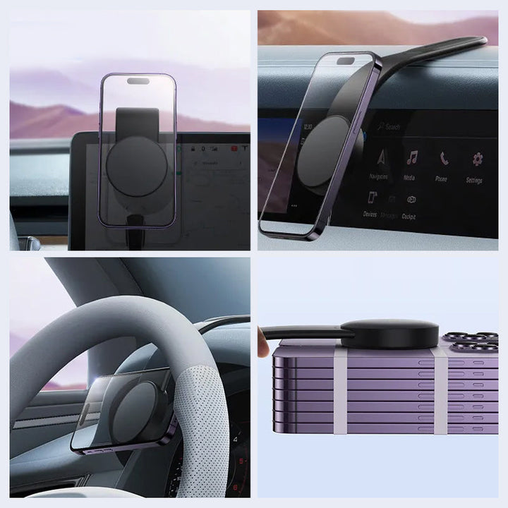 Foldable Magnetic Phone Holder with 360-Degree Rotation
