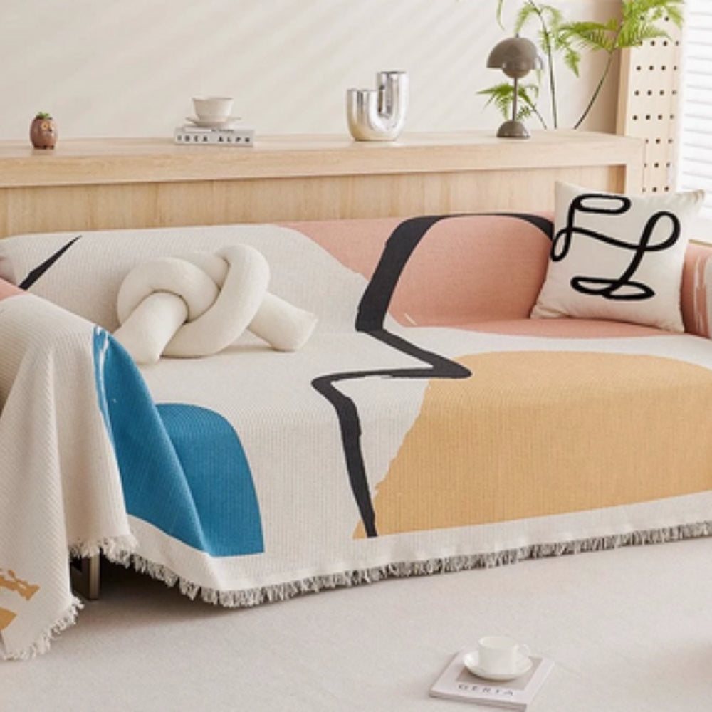 BowLift | Lumiere Abstract Tasseled Sofa Cover