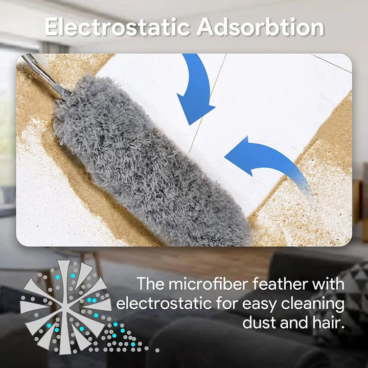 Retractable Washable Curved Microfiber Duster | Bowlift