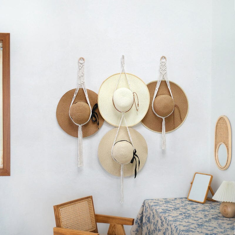 BowLift | Handmade Linen Decorative Boho Hat Rack For Wall Hanging