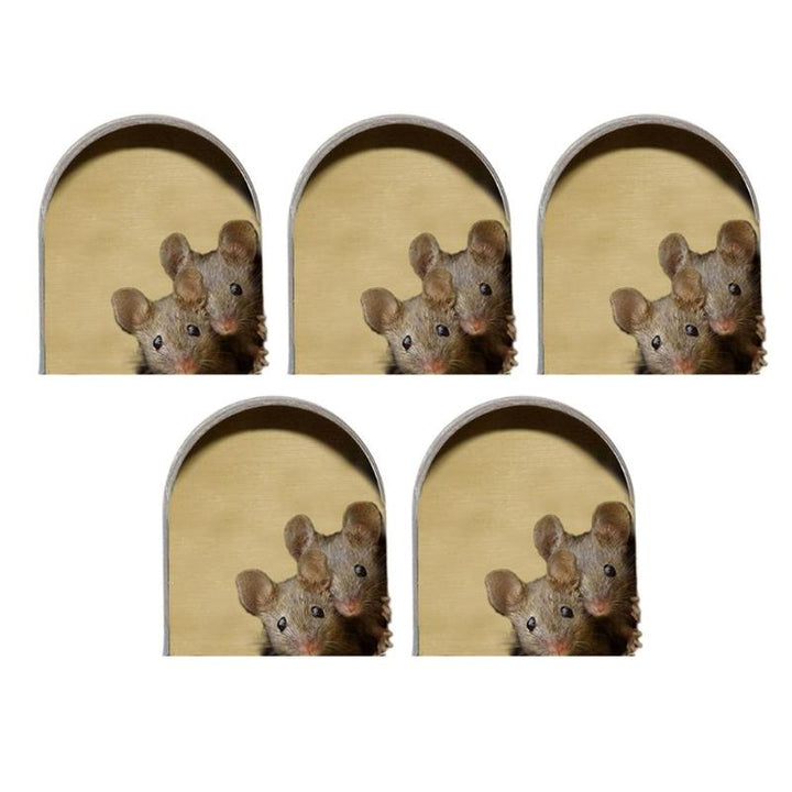 BowLift | Realistic 3D Mouse Hole Wall Sticker