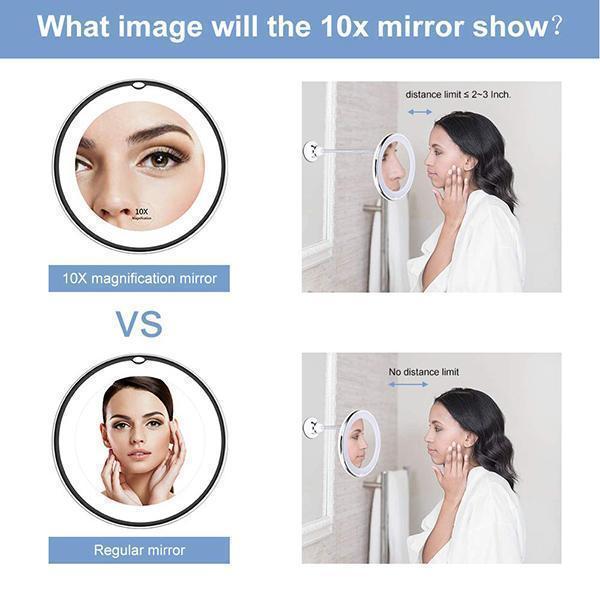 BowLift | 10x magnification LED illuminated makeup mirror
