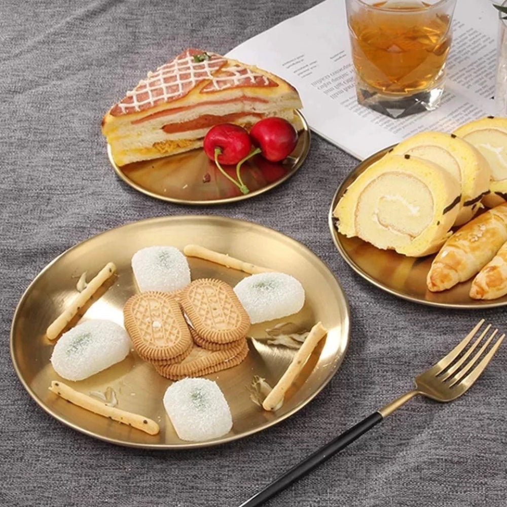 BowLift | Lustrous Golden Stainless Steel Serving Plates