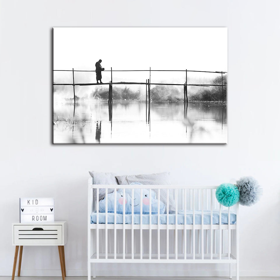 Water Bridge - Canvas Wall Art Painting | Bowlift