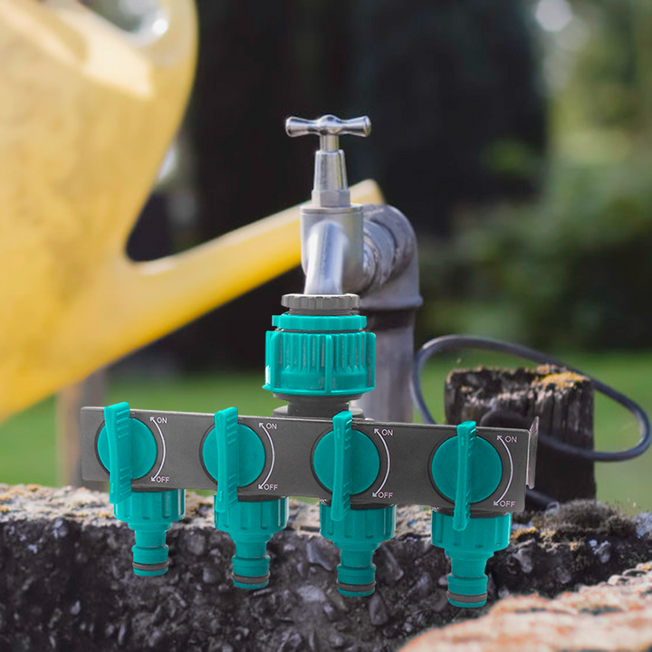 BowLift | Universal 4-way garden hose splitter – Adjustable faucet splitter