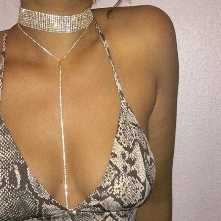 BowLift | Rhinestone Tassel Choker