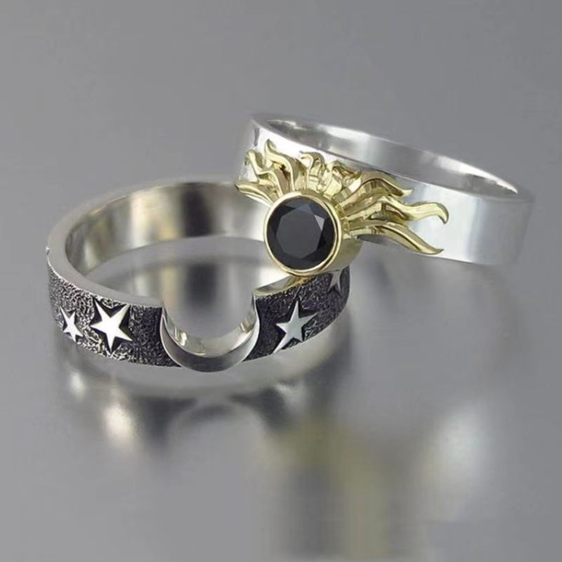 BowLift | Vintage Star Moon Sun Ring Set