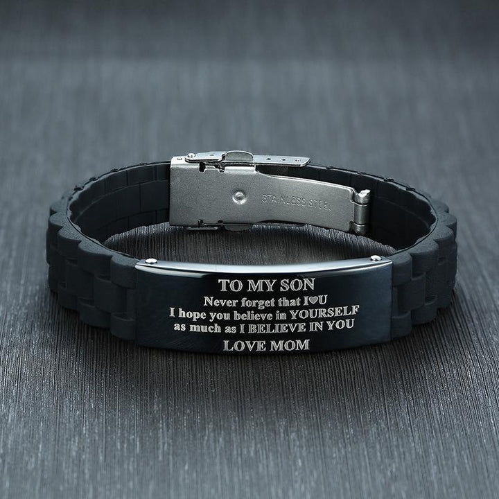 BowLift | Silicone bracelet with stainless steel plate