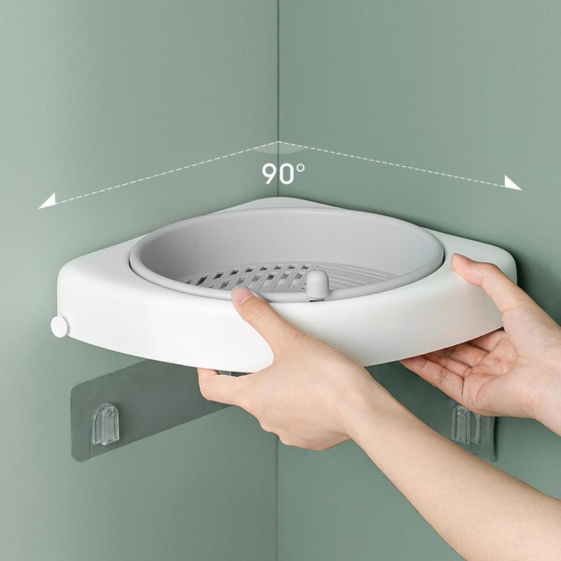 Waterproof Rotating Bathroom Corner Shelf