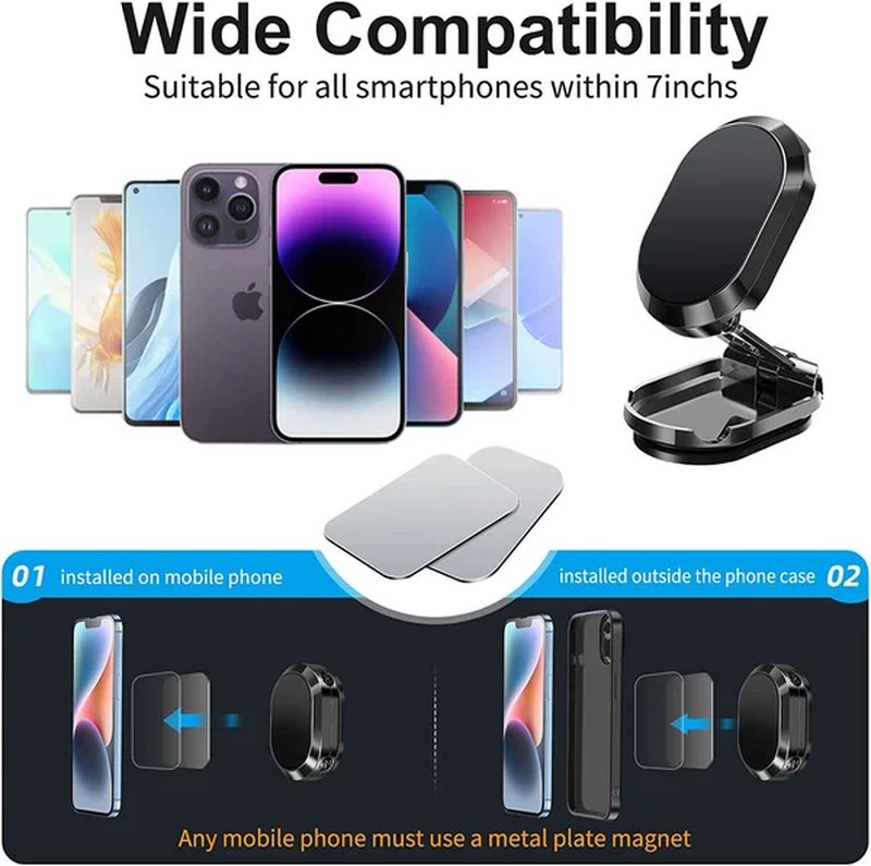 BowLift | Alloy Folding Magnetic Car Phone Holder