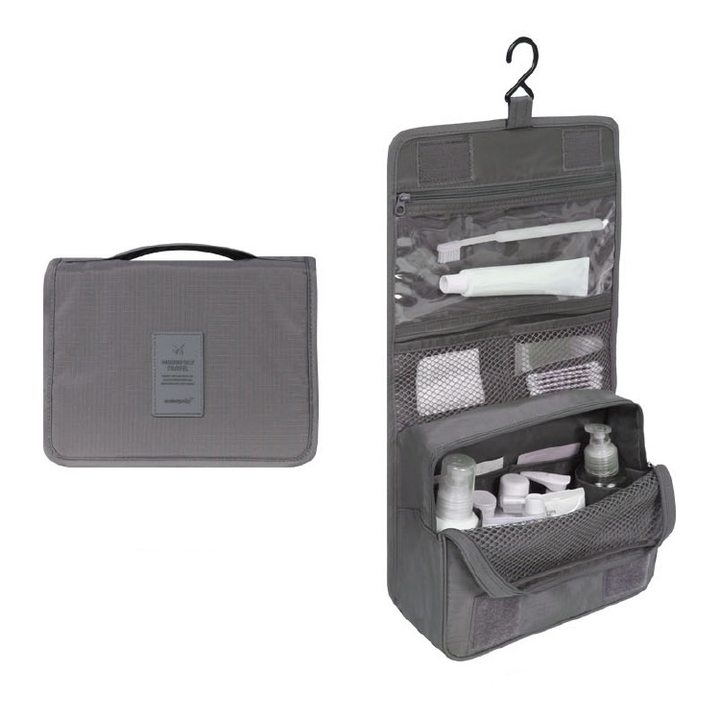Water-Resistant Hanging Toiletry Bag with Organized Storage for Travel