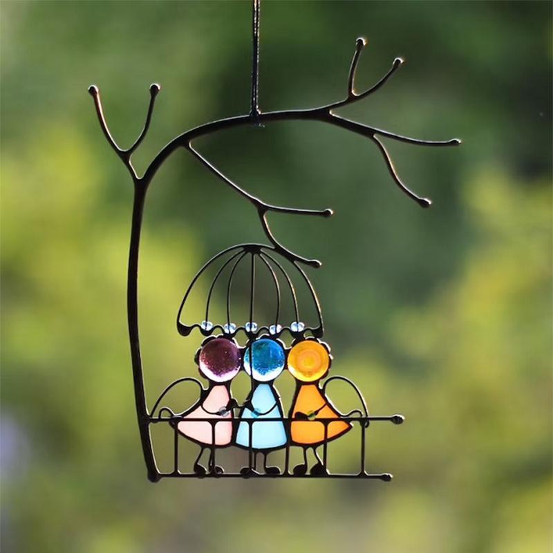 BowLift | Handmade Glass Sun Catcher Angel – Window Decoration 14x10 cm