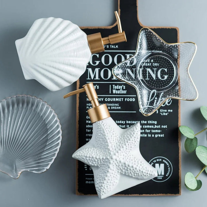 BowLift | Seashell Ceramic Soap Dispenser