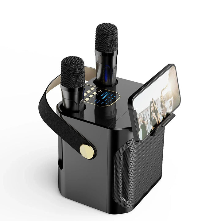 BowLift | Karaoke Bluetooth Speaker – 360° Surround Wireless Subwoofer with Dual Mics