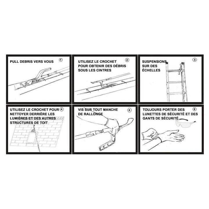Gutter Cleaning Tool with Spoon Mechanism for Telescopic Poles