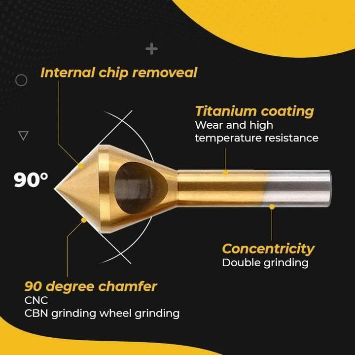 BowLift | Titanium Coated Countersink Chamfer Tool（4 PCS）