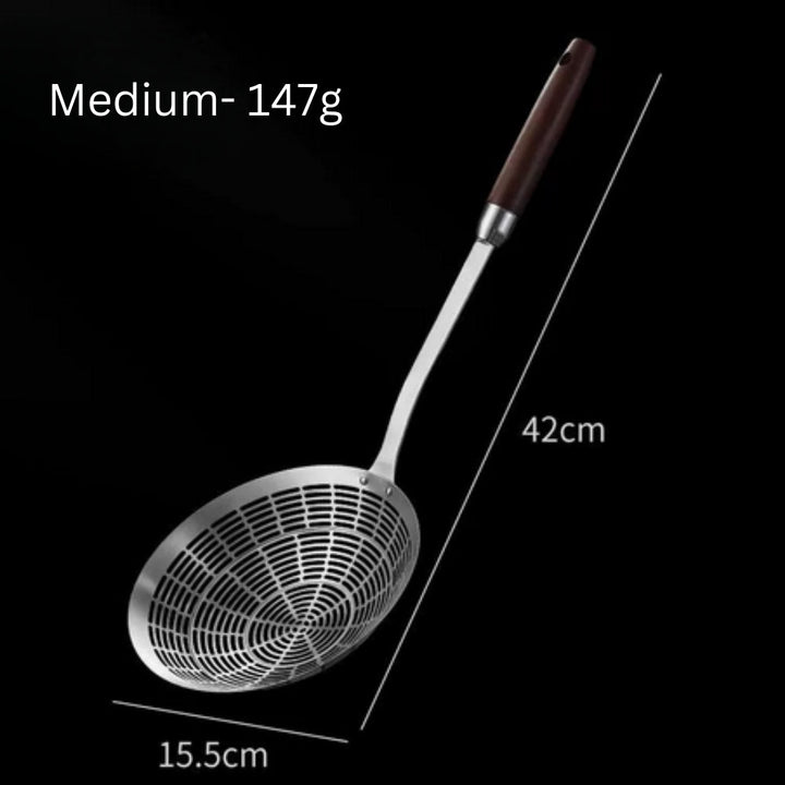 BowLift | Stainless Steel Wooden Strainer Ladle