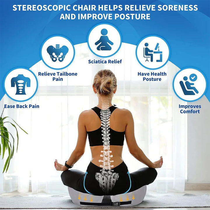 BowLift | Adjustable Memory Foam Sit Bone Relief Seat Cushion