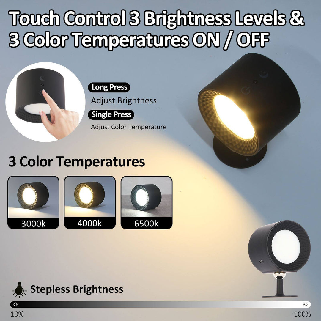 BowLift | LED Wall Lamp - Rechargeable, Magnetic & Dual-Sided Lighting for Indoor Use