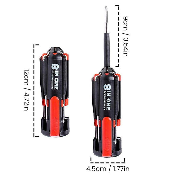 BowLift | 8 Screwdrivers in 1 Tool with Work Light and Flashlight