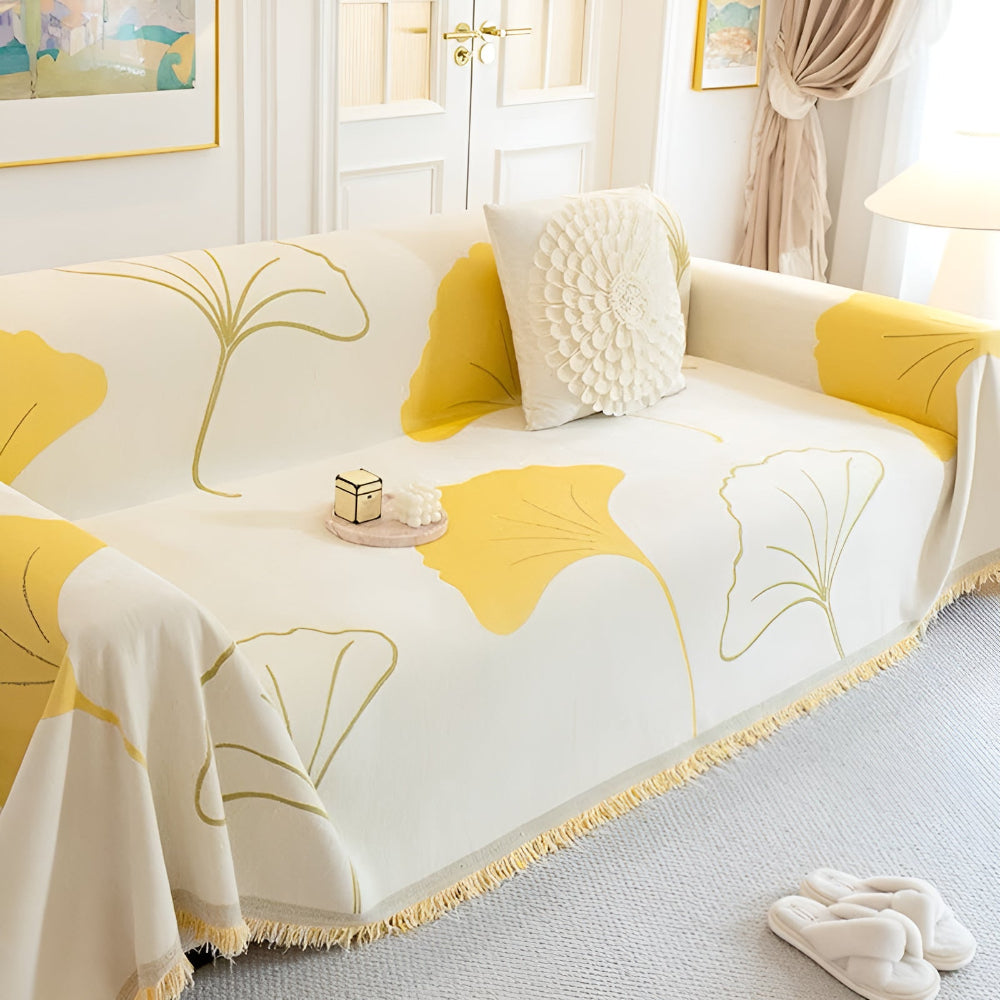 BowLift | Pastoral Style Ginkgo Leaf Sofa Cover