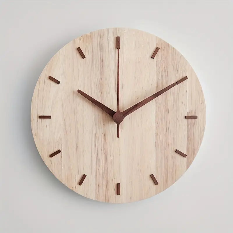 BowLift | Stylish Walnut Wood Wall Clock – Minimalist Modern Design