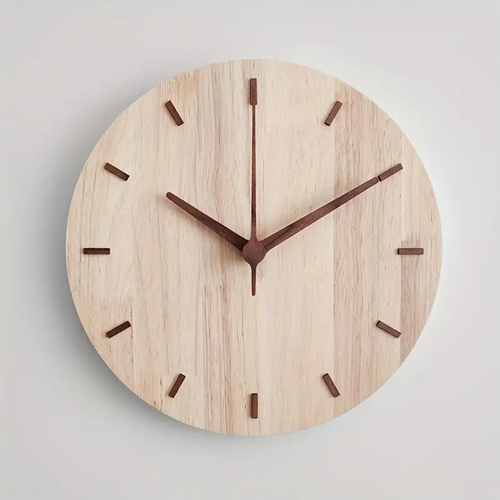 BowLift | Stylish Walnut Wood Wall Clock – Minimalist Modern Design