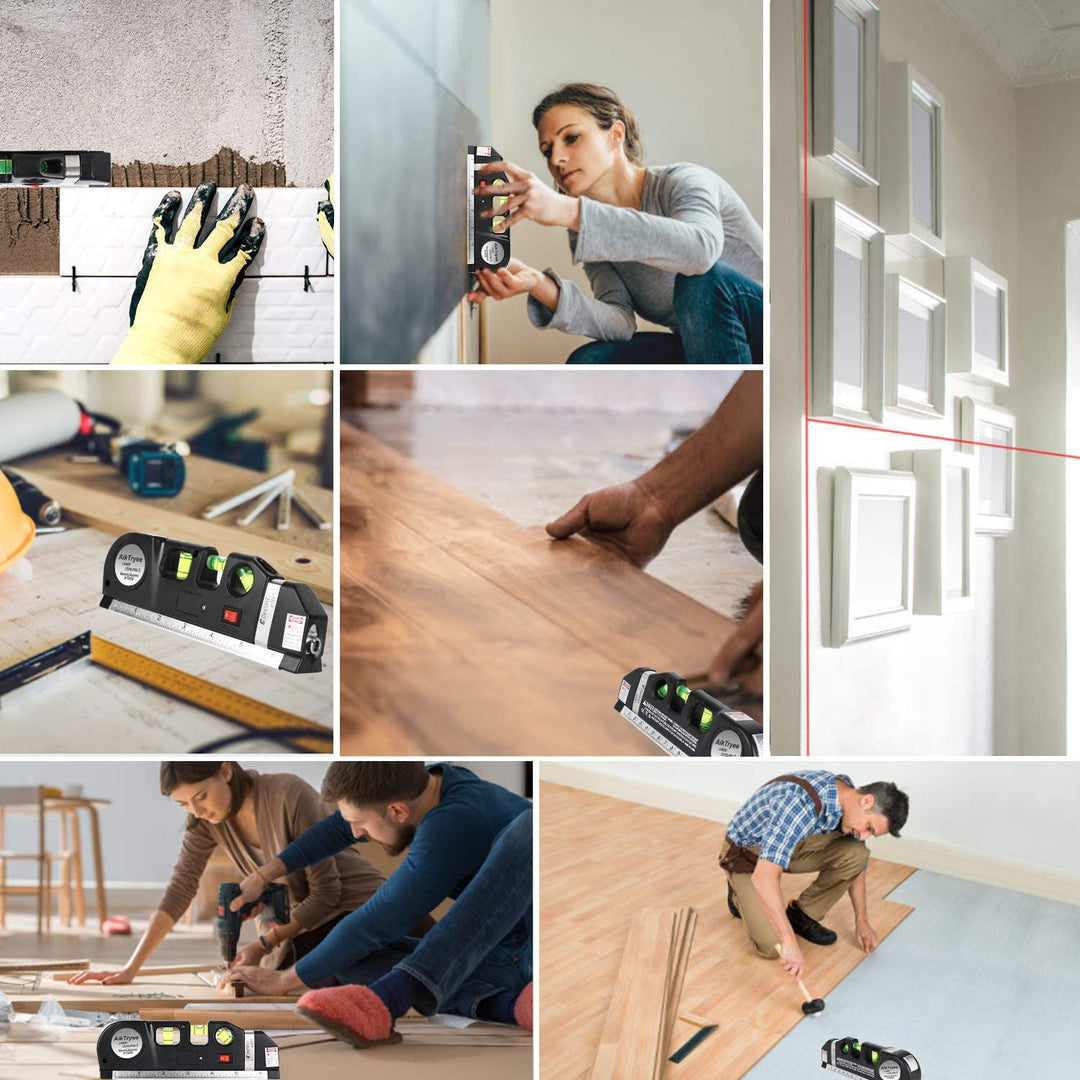 BowLift | Laser Level Ruler Multi-functional Household Infrared Decoration (Black)