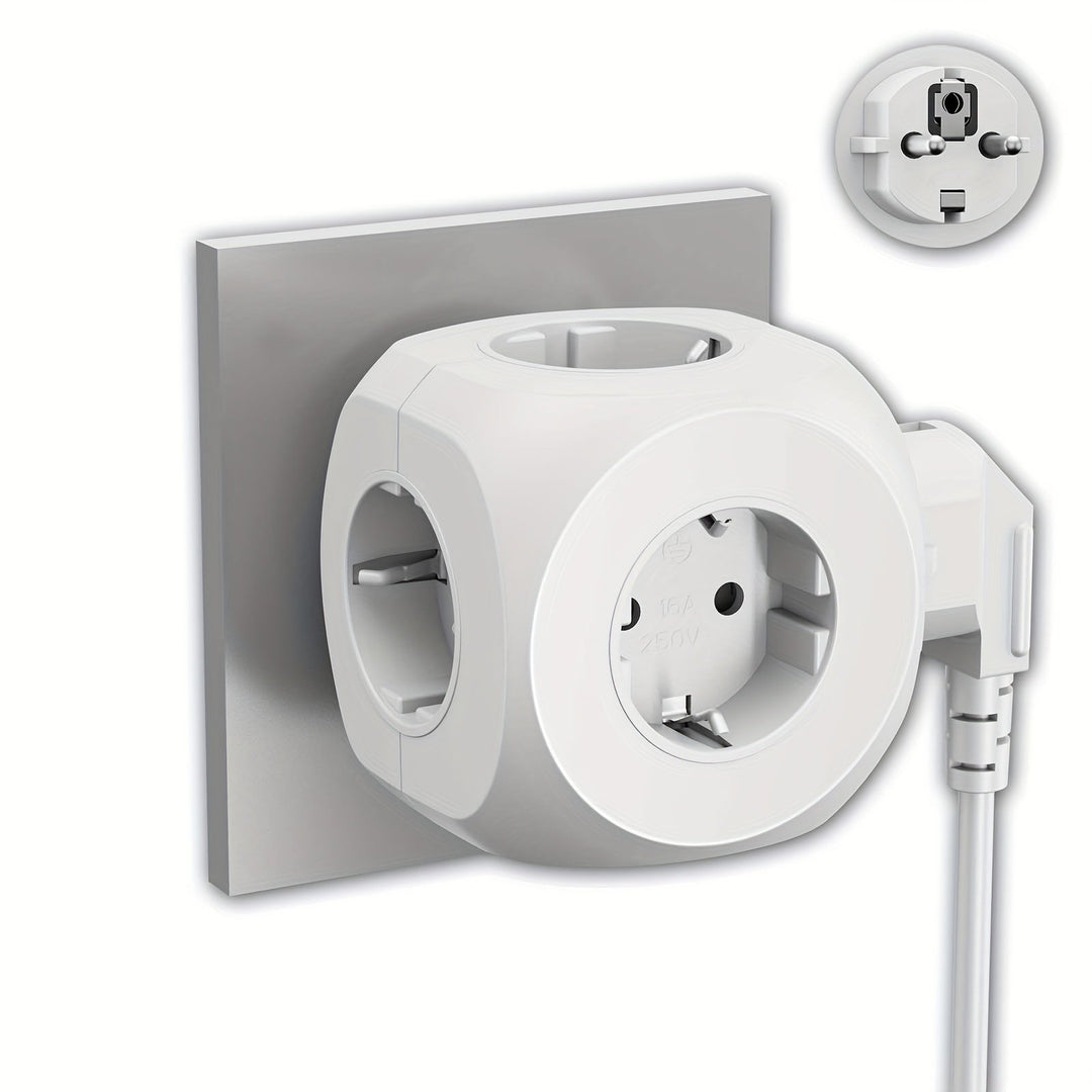 BowLift | Compact Portable Power Plug Cube with 5 Electric Outlets – Lightweight and Safe for Home, Office, and Travel