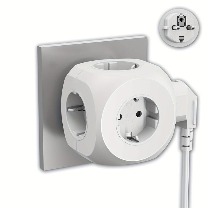 BowLift | Compact Portable Power Plug Cube with 5 Electric Outlets – Lightweight and Safe for Home, Office, and Travel
