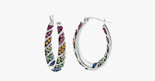 BowLift | Rainbow Hoop Crystal Earrings
