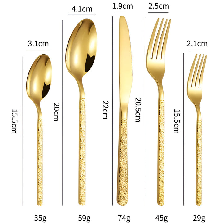 BowLift | 30-Piece Luxury Golden Cutlery Set