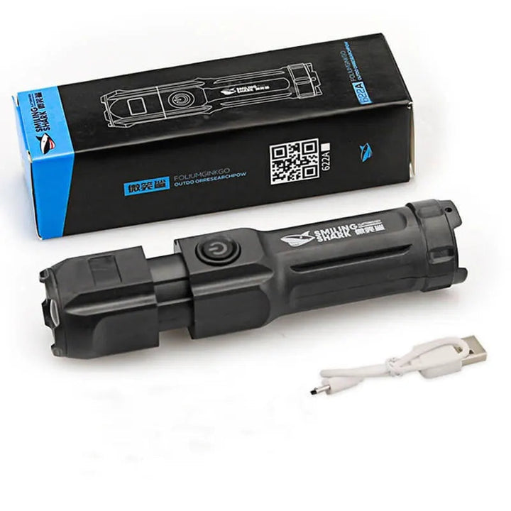 BowLift | High-Power LED Flashlight with Zoom Rechargeable USB Camping Lamp