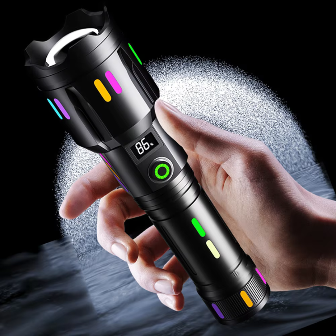BowLift | LED Flashlight With Power Display – Rechargeable High-Performance Flashlight With Glass Breaker & USB-C