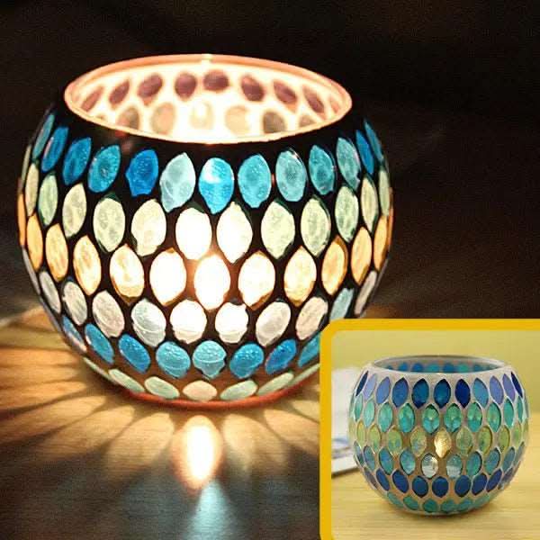 BowLift | Mosaic Glass Candle Holder for Home Decor