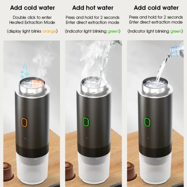 BowLift | Wireless Espresso Coffee Machine Portable 3 in 1 Coffee Maker with Capsule and Powder
