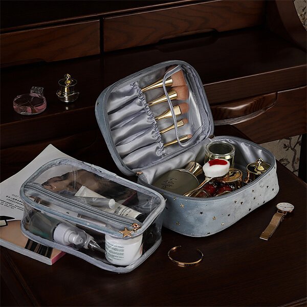 BowLift | Large capacity velvet cosmetic bag + wash bag